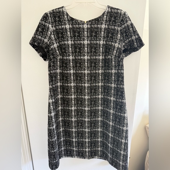 NWT Calvin Klein black and white checkered midi dress - Picture 2 of 6